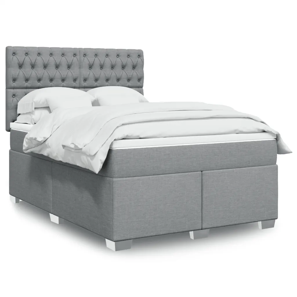 Giroletto a Molle con Materasso Grigio Chiaro 160x200cm Tessuto 3290546