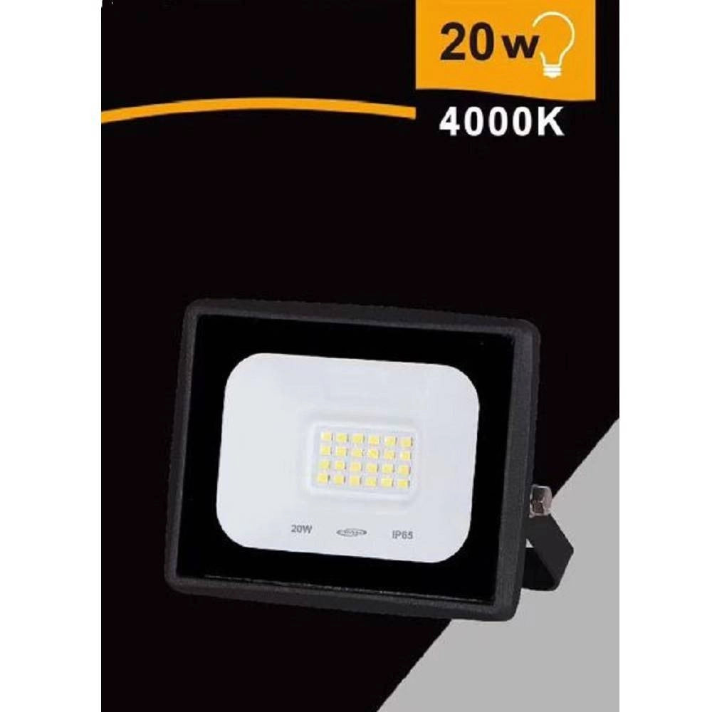 Trade Shop - Faretto Led Faro 20 Watt 1800 Lm Ip65 Nero Luce Fredda Calda Naturale Ek02-20w-n -
