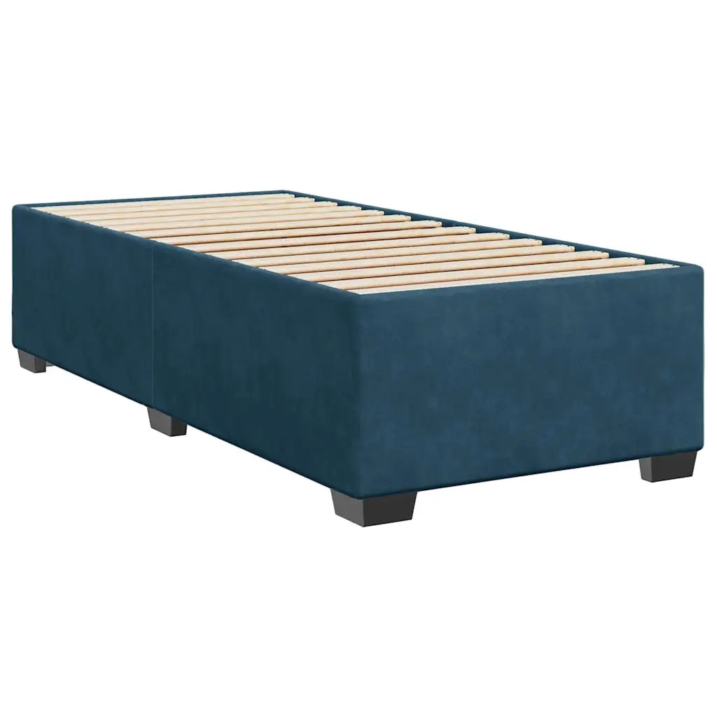 Giroletto a Molle con Materasso Blu Scuro 90x200 cm in Velluto
