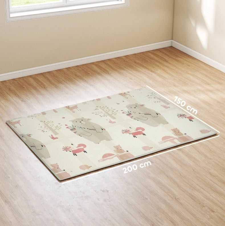Tappeto gioco per bambini ULEVR 200x150 cm pieghevole double-face, imbottitura 1,5 cm, multicolore