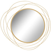 Specchio Rotondo da Parete ¨C Xylo ¨C Cornice Metallo Oro ¦µ65cm