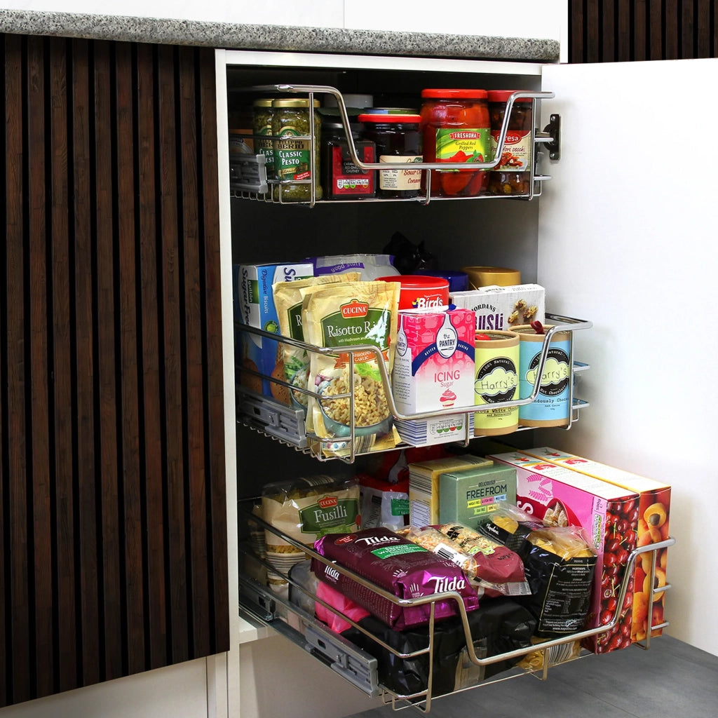 Tirare Fuori Cestini in Acciaio da Cucina Cestelli Organizzazione Credenza da 40cm