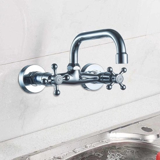 Dispositivo di Regolazione della Pressione per Doccia a Due Maniglie con Manopola a 180° per Acqua Calda e Fredda