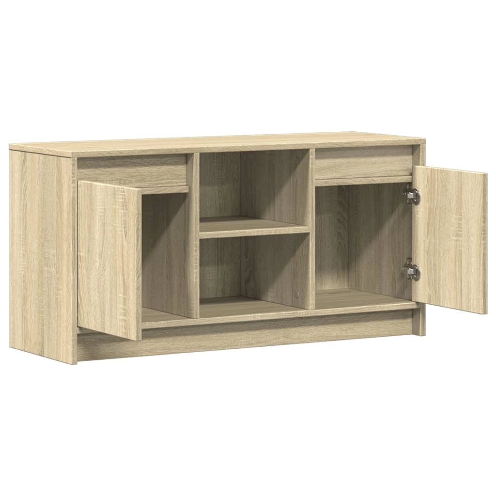 Mobile porta TV multimediale mensola TV credenza mobile TV per sala da pranzo soggiorno camera da letto con illuminazione a LED rovere Sonoma 100 x 34 x 50 cm legno composito marrone 02_0026483