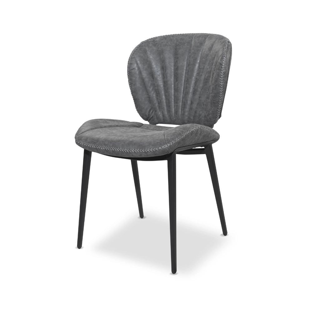 Set 2 Sedia con gambe in metallo nero colore grigio chiaro Elice