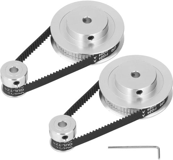 Pacco di 2 distributieriemschijf - Sincrono ingranaggio 20T/60T - Alluminio/Gomma - 200mm Lunghezza - 6mm Larghezza - Materiale Duraturo - Sincrono ingranaggio