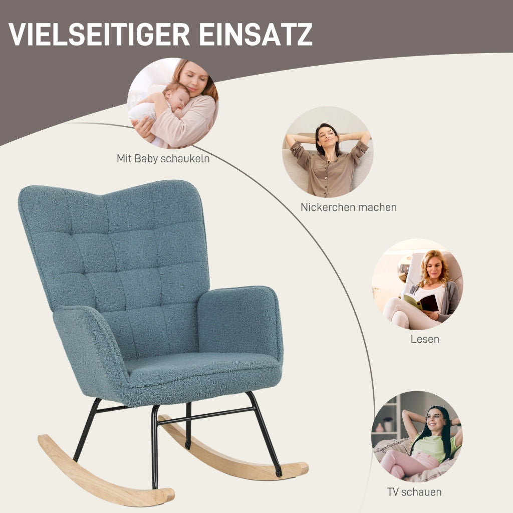 Poltrona a Dondolo ¨C Zephmum ¨C Blu Chiaro