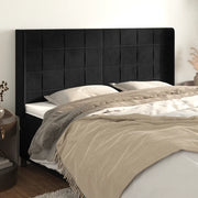 Testiera ad Orecchio-Testata con Orecchie Nera 183x16x118/128 cm in Velluto 509070