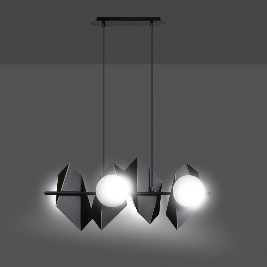 Lampadario Emibig Drifton 4 4xE14 nero metallo/vetro