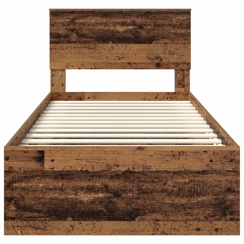 Struttura del letto con testiera Legno vecchio 100 x 200 cm