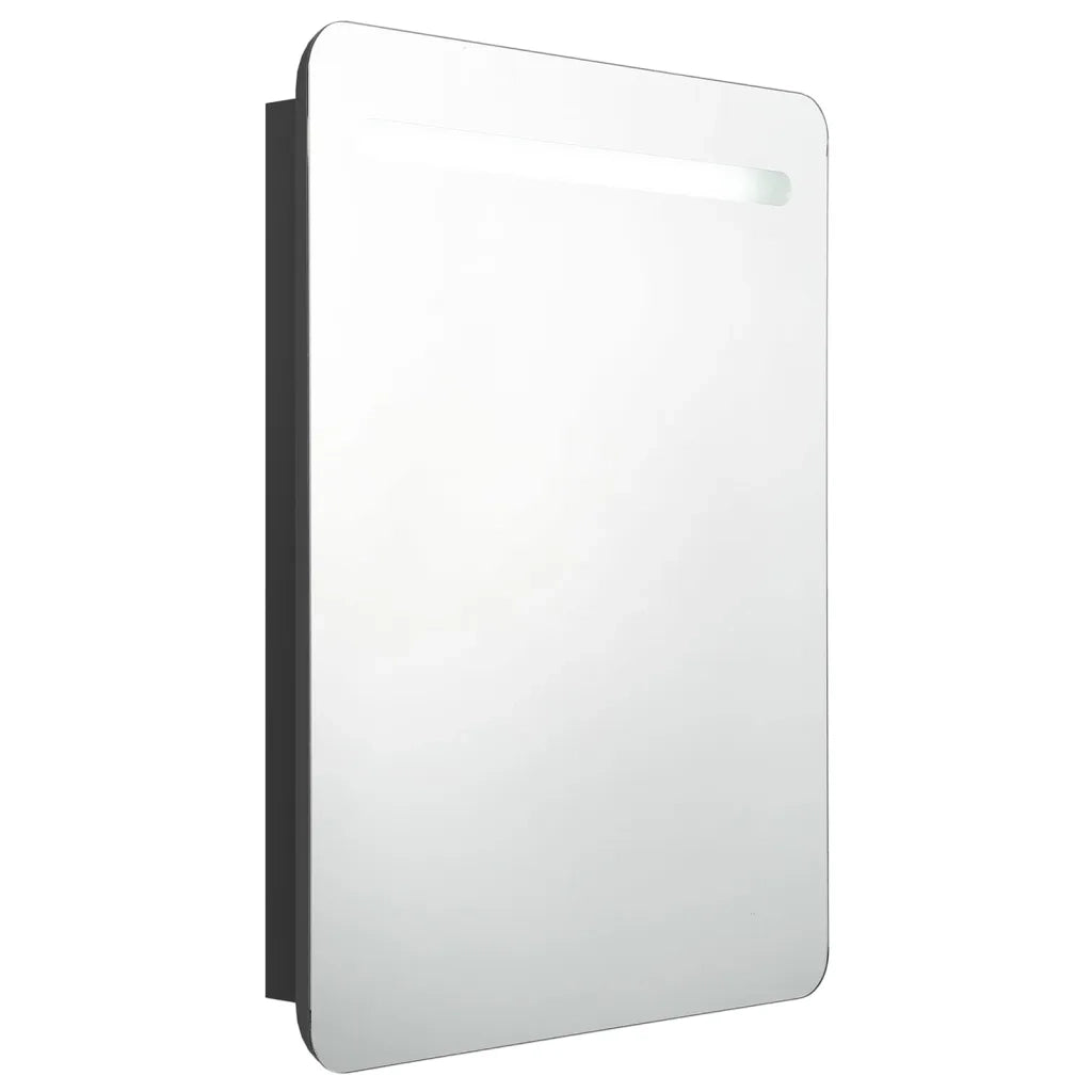 Armadietto a Specchio | Armadio da bagno con LED Nero 60x11x80 cm in MDF