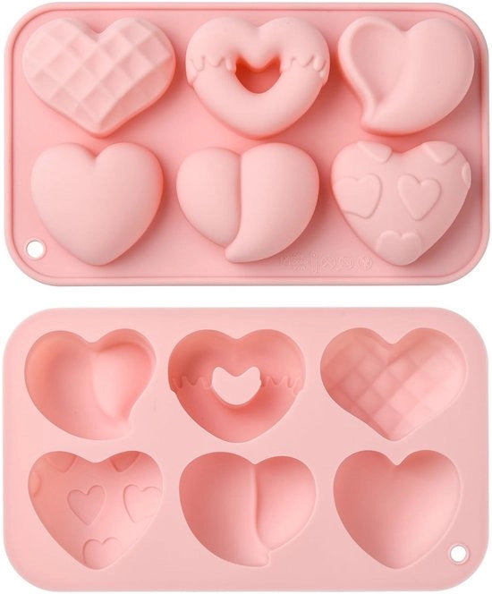 Forme per Cakes in Silicone 2 Pezzi - a Cuore - per Cioccolato/Dolci - per Torta/Ice Cream/Mousse - Forme in Silicone di Alta Qualità - 176 mm x 103 mm x 25 mm - Forme per Cucina