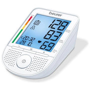 Beurer BM 49 Misuratore di Pressione da Braccio Automatico Funzione Vocale Multilingue Rilevamento Aritmie Memoria 2 Utenti 60 Misurazioni colore Bianco