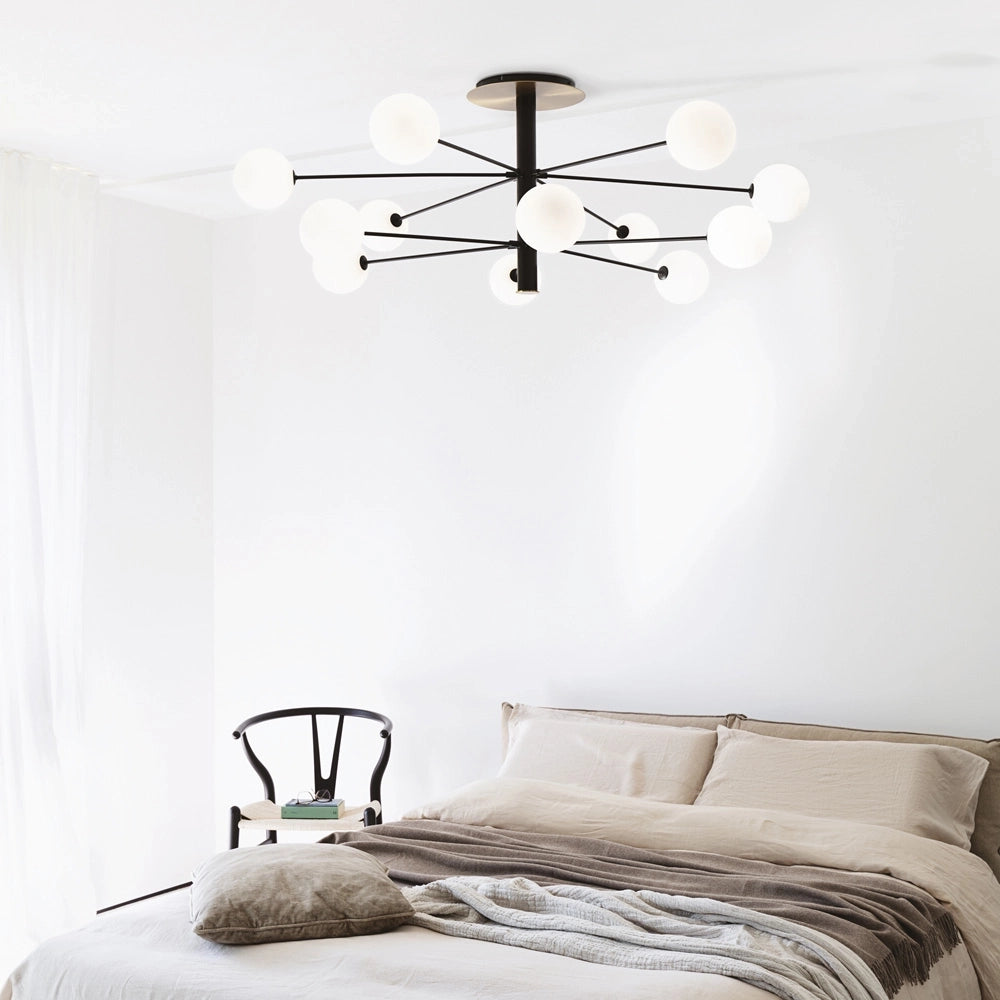 Plafoniera Industrial-Minimal Cosmopolitan Metallo Nero 12 Luci G9 3W 3000K