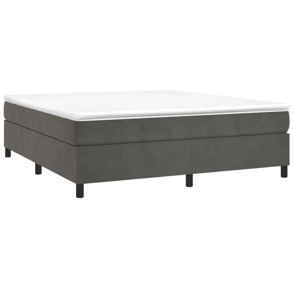 Struttura Letto a Rete a Molle Grigio Scuro 200x200 cm Velluto
