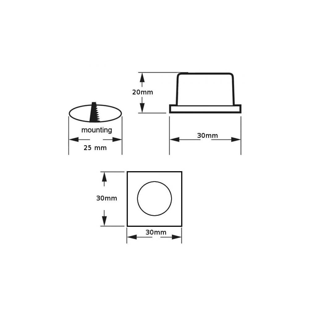 Trade Shop - Faretto Punto Luce A Led Ad Incasso 1 Watt 220v Cielo Stellato Quadrato Bianco -
