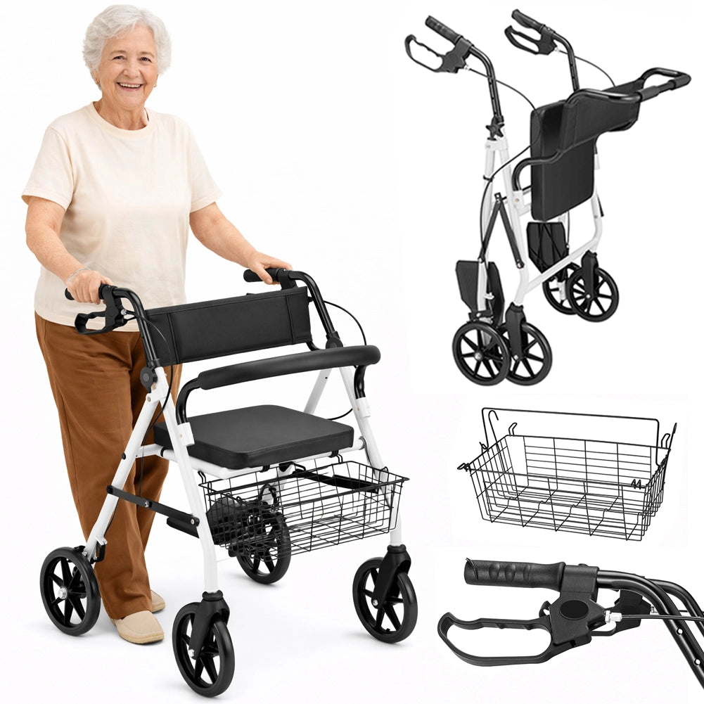 Deambulatore Rollator Sedile Anziani Disabili Seduta Imbottita Ausilio Camminata