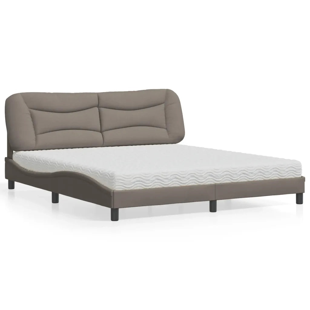 Letto con Materasso Hvar Tortora 180x200 cm in Tessuto