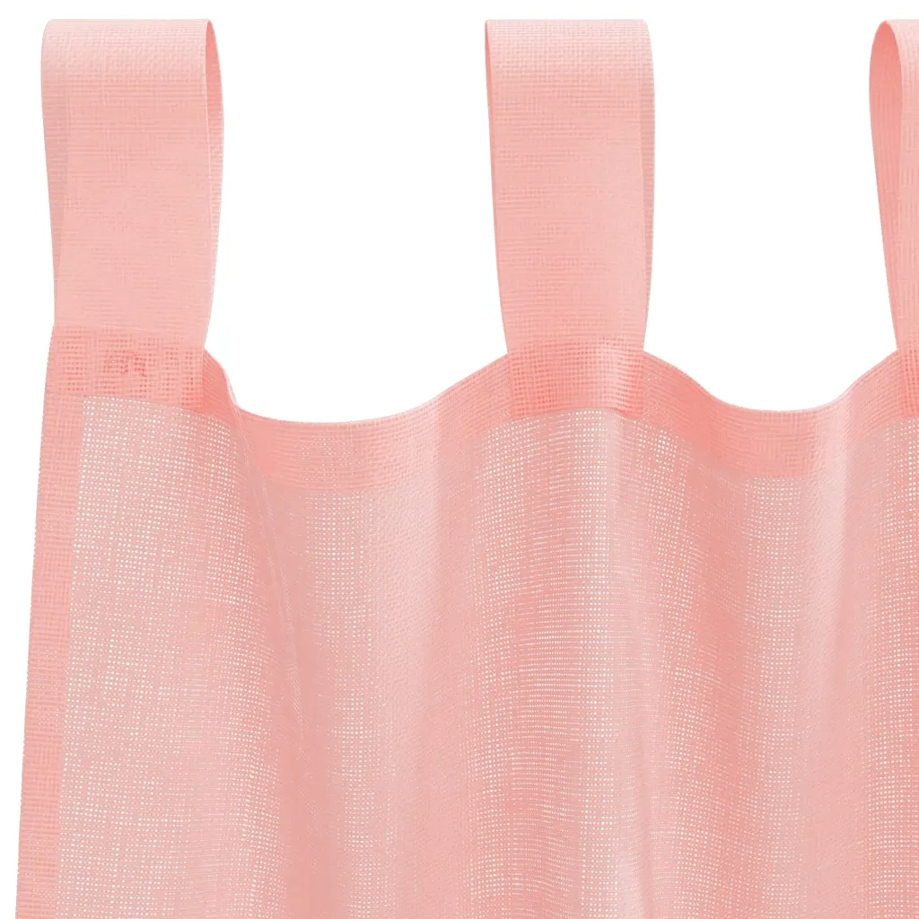 Tende in Voile con Tasche per Aste 2 pz Rosa