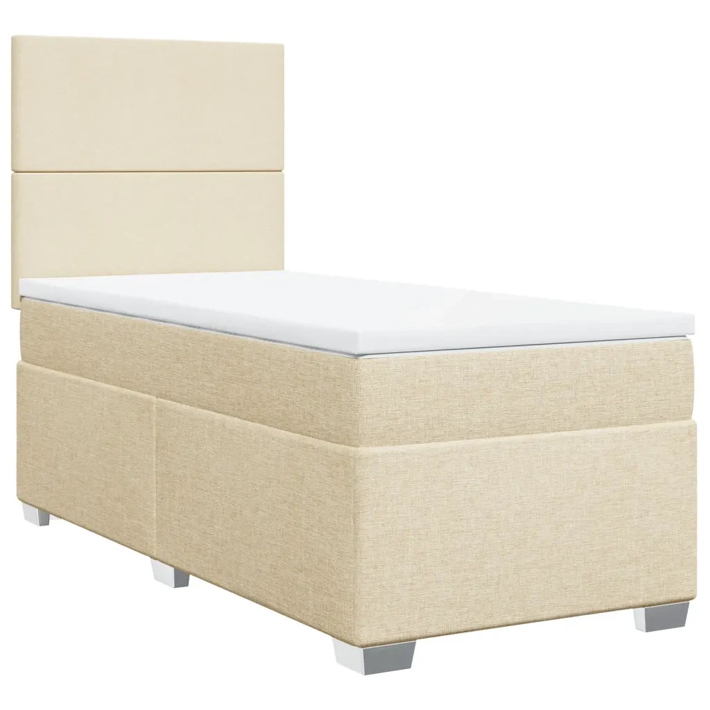 Giroletto a Molle con Materasso Crema 80x200 cm inTessuto
