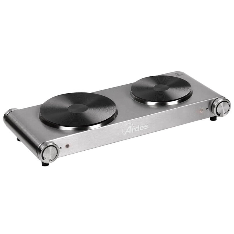 ARDES HOBINOX DUO (ARFOEL02) - FORNELLO ELETTRICO 2 PIASTRE 18-15CM 1500/1000W