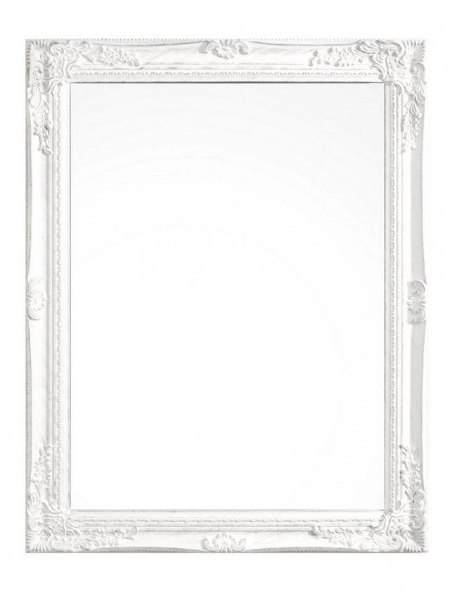 Specchio Legno Bianco Classico da Interno 62x82 cm - HALL