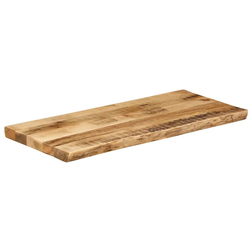 Piano Tavolo | Superficie Tavolo | Piano Scrivania Bordi Vivi 100x40x2,5 cm Legno di Mango Grezzo