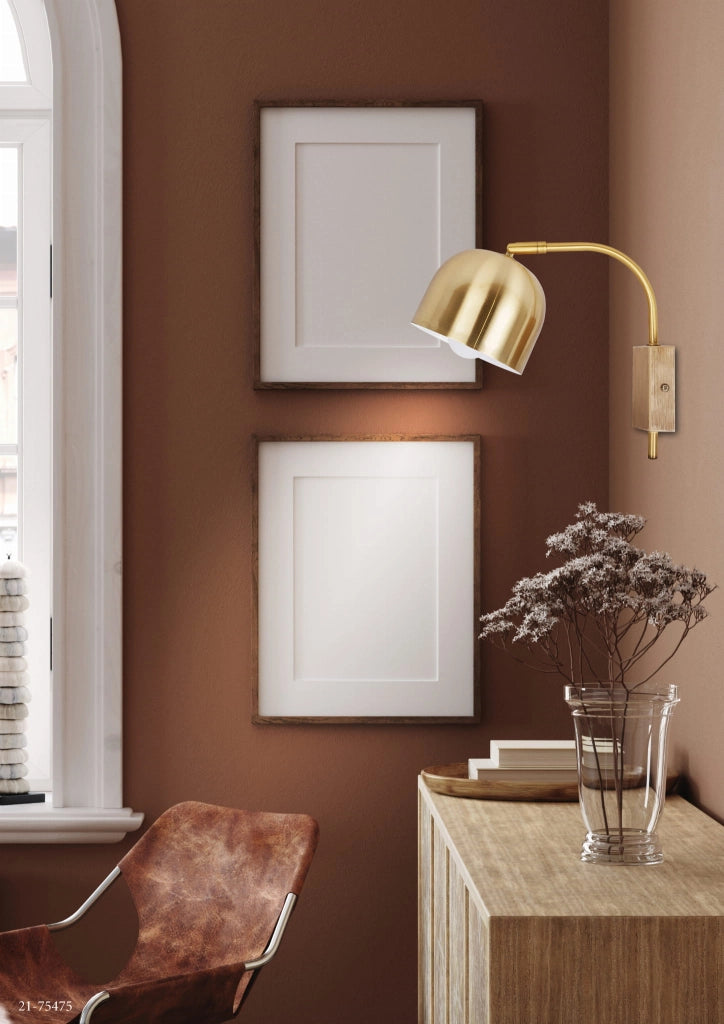 Applique Candellux RUPI ottone/legno E27 orientabile