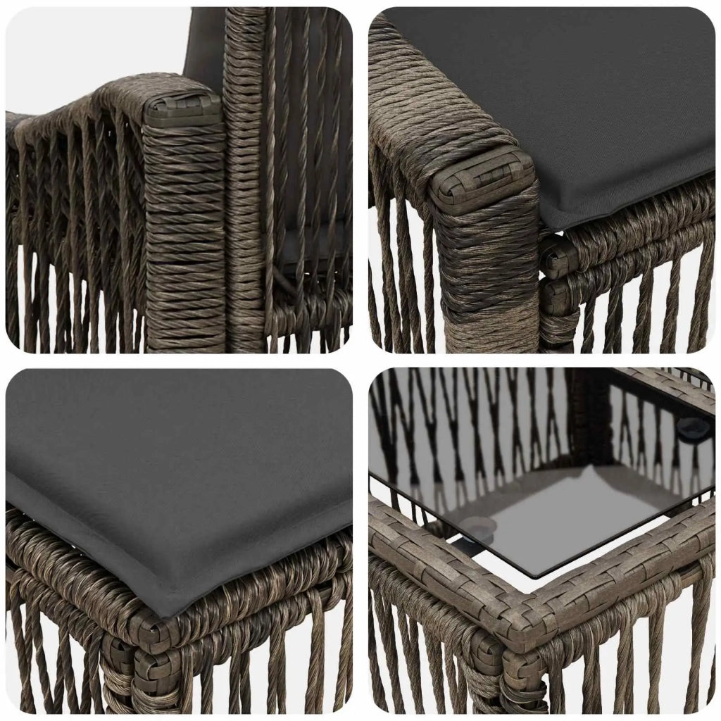 Set Divano da Giardino 14 pz Grigio polyrattan 3436172