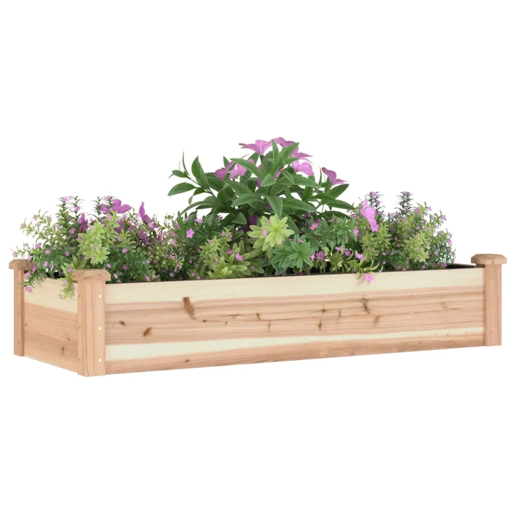 Fioriera Rialzata da Giardino-Vaso da Esterno-Fioriera Elevata Fodera 120x45x25cm Massello Abete