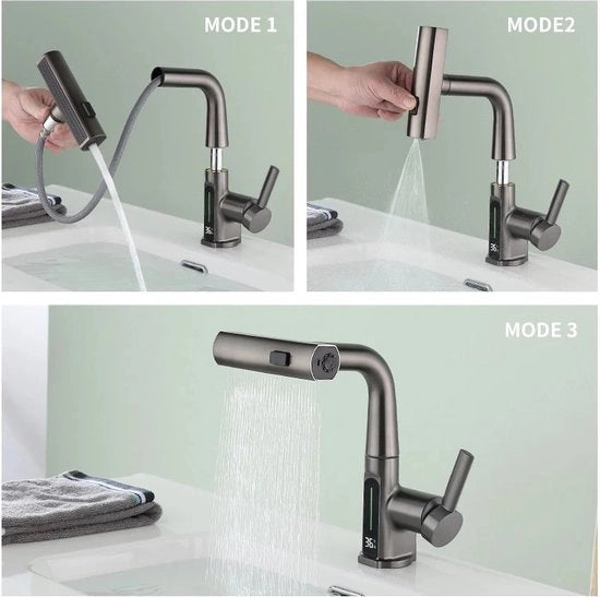 Dispositivo di miscelazione digitale per vasca da bagno con display temperatura per il controllo del miscelatore di acqua calda e fredda per la cucina e la zona da bagno