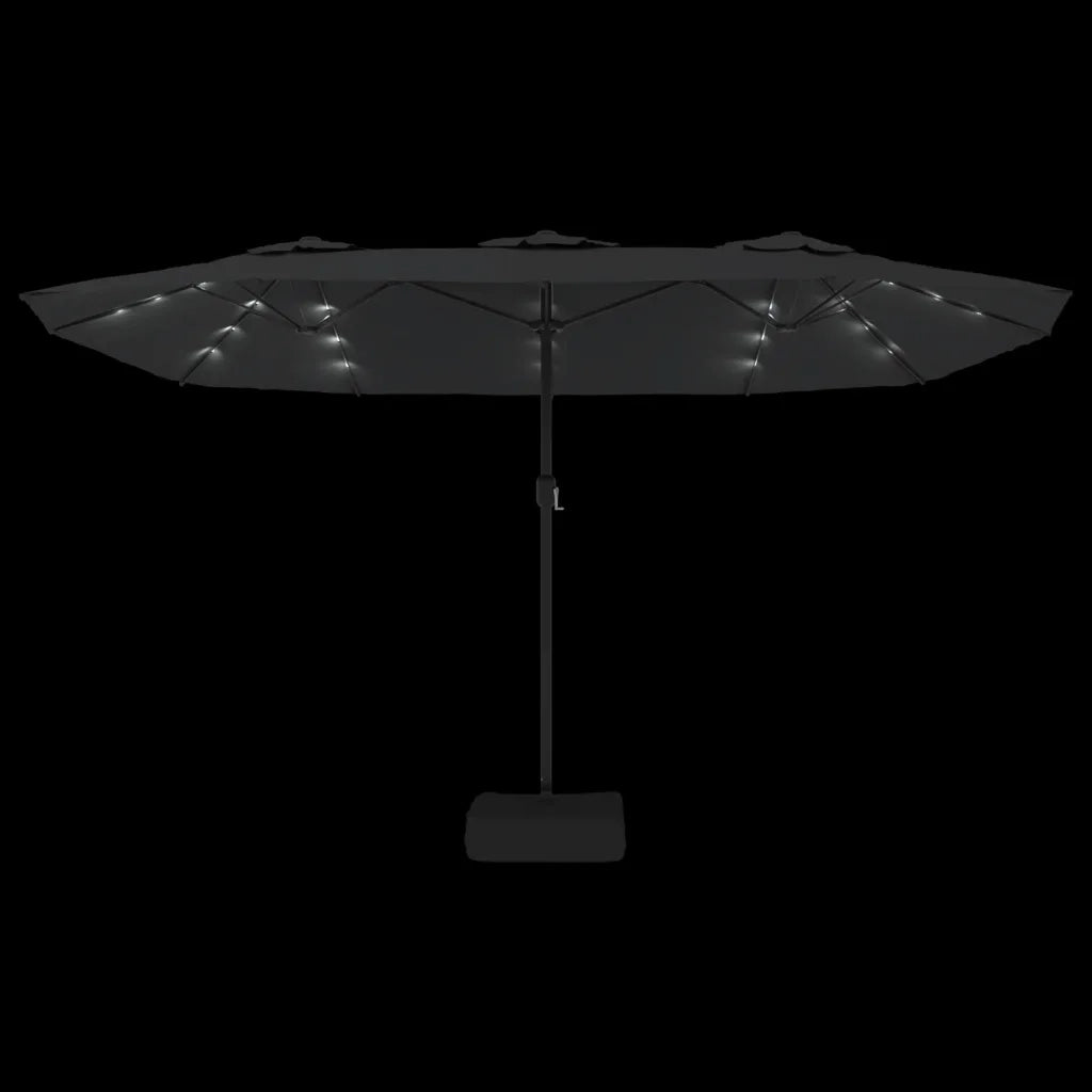 Ombrellone a Doppia Testa con LED-Ombrello da giardino Antracite 449x265 cm