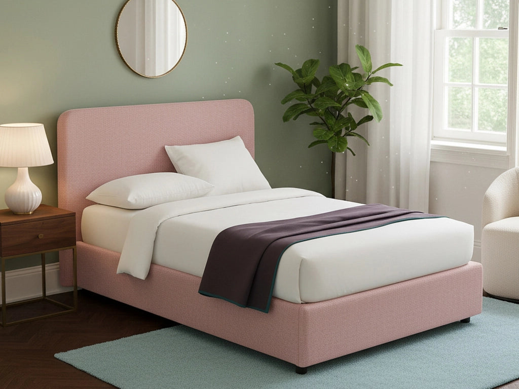 Slough, Letto Singolo Sfoderabile Made in Italy, Rosa