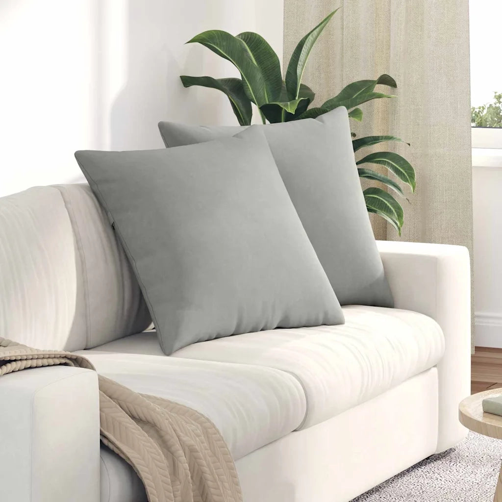 Cuscini da Divano 2 pcs Grigio chiaro 60 x 60 cm Tessuto 42014027