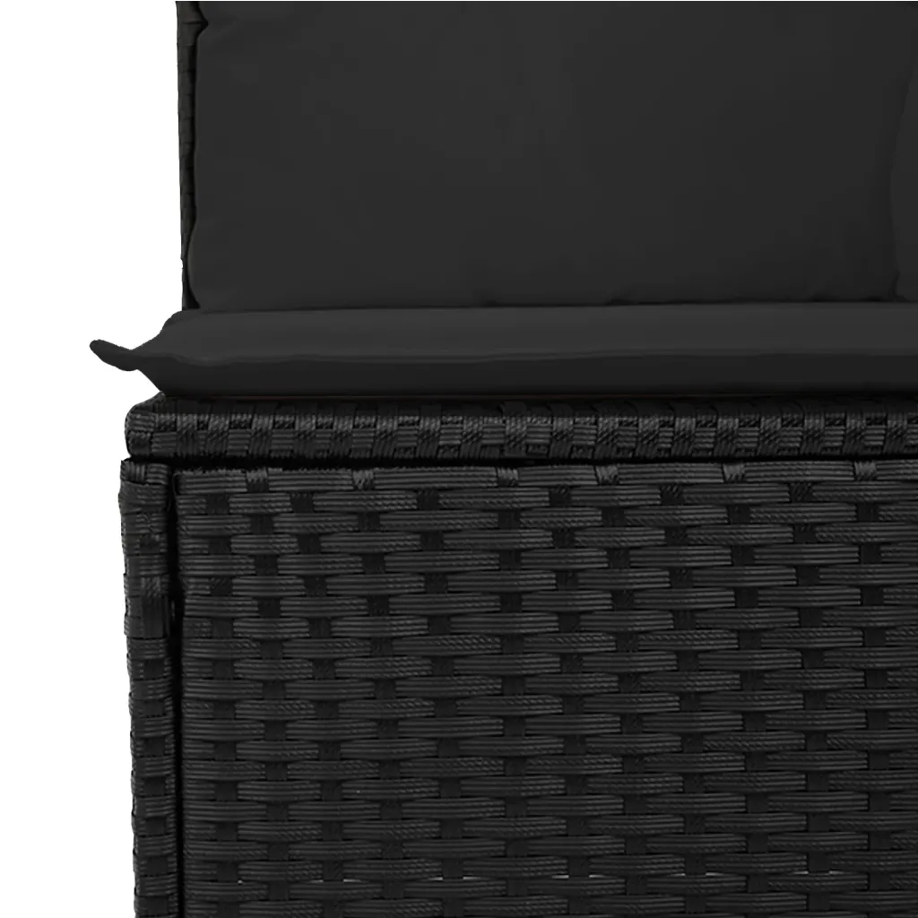 Set Divani da Giardino 14pz con Cuscini in Polyrattan Nero 3256286