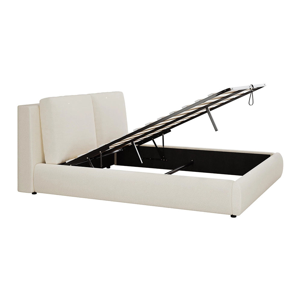 Letto matrimoniale-Xylo-180x200cm idraulico spazio ripiano  beige