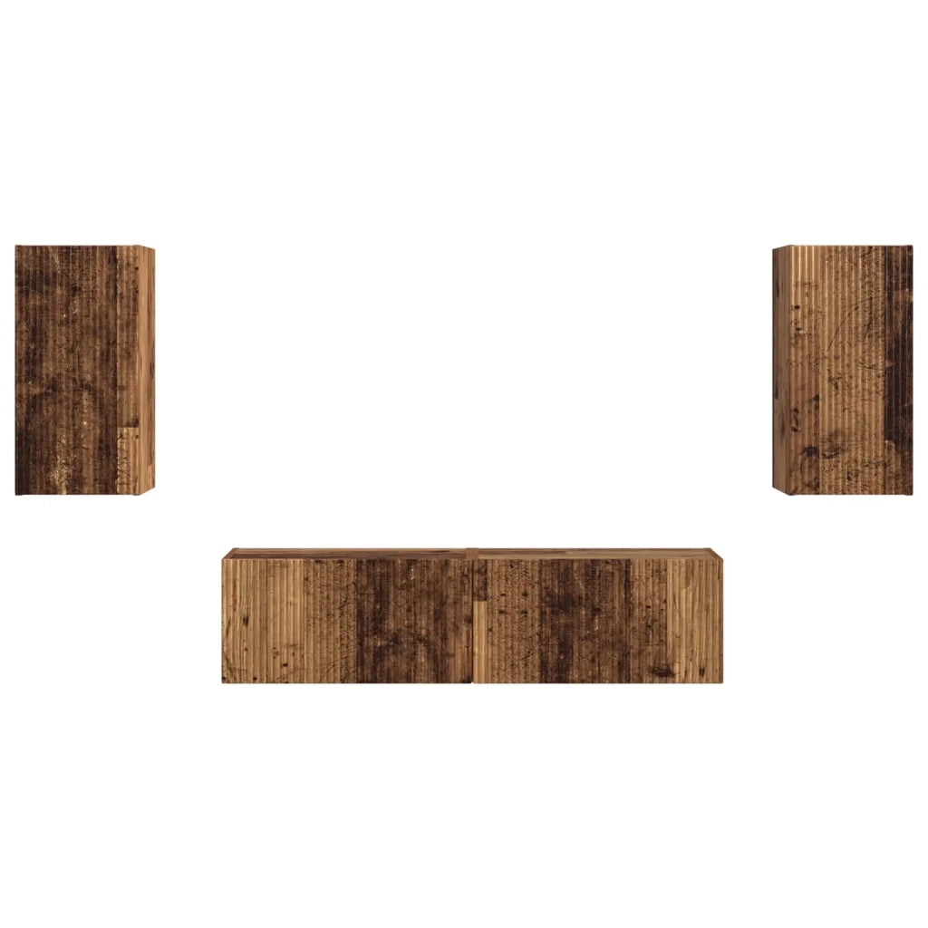 Set mobile TV 4 pcs Legno vecchio Legno multistrato