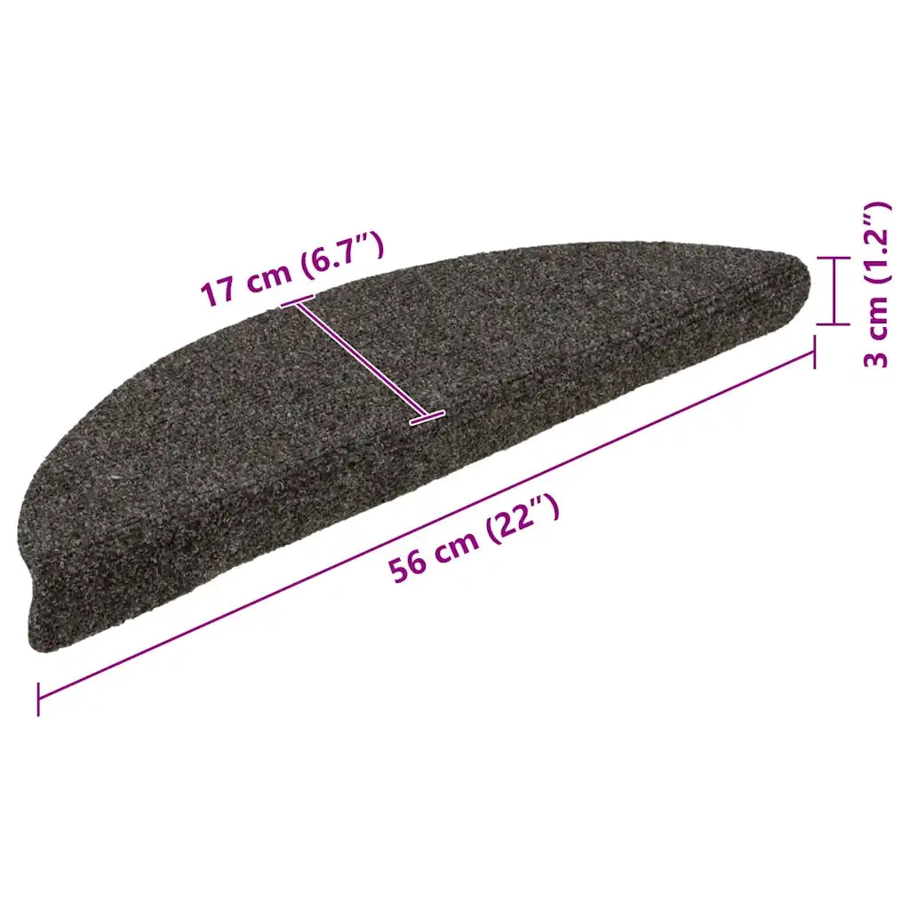 Tappetini per scale autoadesivi 10 pz | Gradini per Scale 56x17x3 cm antracite semicircolari