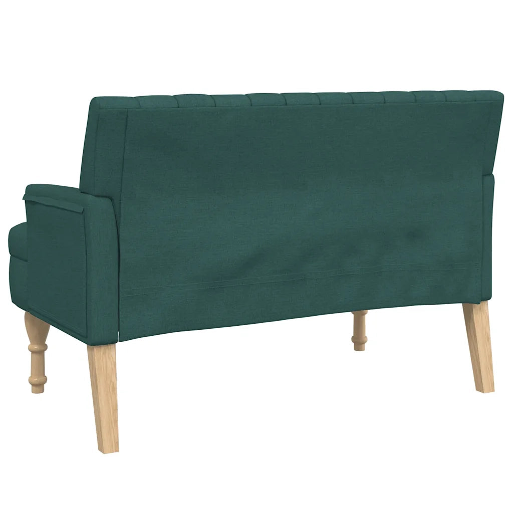 Panca con Cuscini-Sgabello-Divano Verde Scuro 113x64,5x75,5 cm in Tessuto