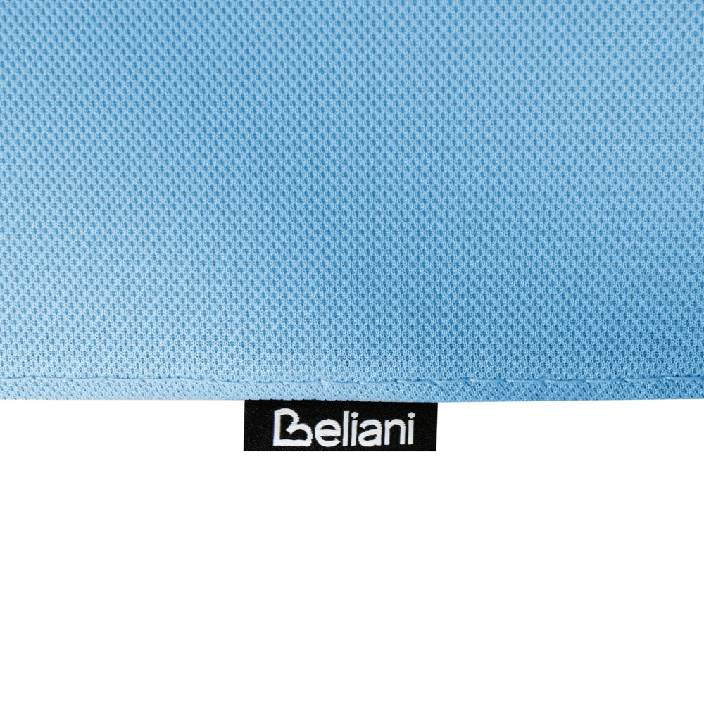 Sedia da ufficio con base girevole e braccioli regolabili in altezza in rete azzurro per la casa e l'ufficio