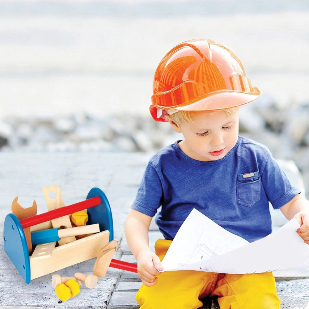 Trade Shop - Cassetta Degli Attrezzi Giocattolo Per Bambini In Legno Attrezzi Accessori Gioco -