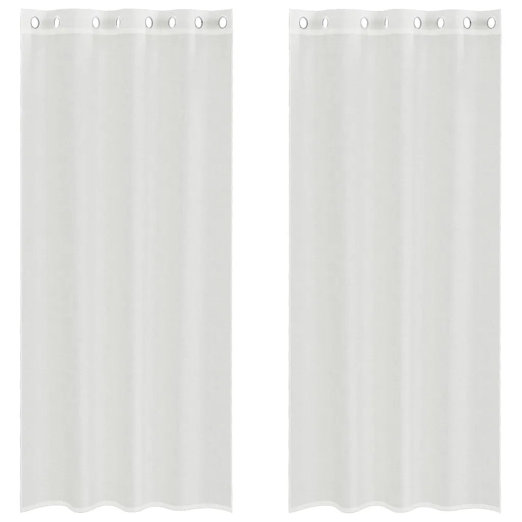 Tende in Voile con Occhielli 2 pz Bianco