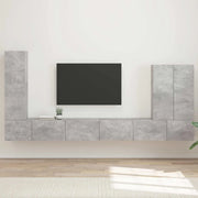 Set di Mobiletto da TV a Parete 6 pcs Grigio cemento 3408955