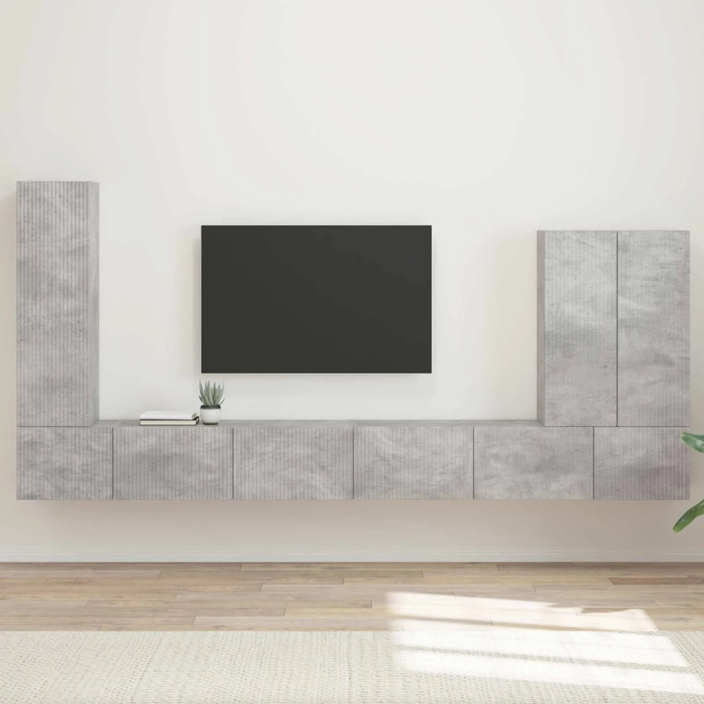Set di Mobiletto da TV a Parete 6 pcs Grigio cemento 3408955