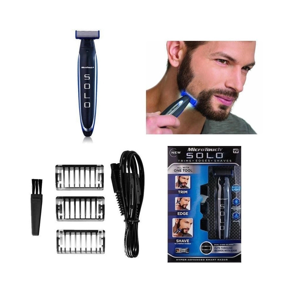 Trade Shop - Rasoio Ricaricabile Elettrico Per Barba Uomo Power Micro Touch Solo Portatile -