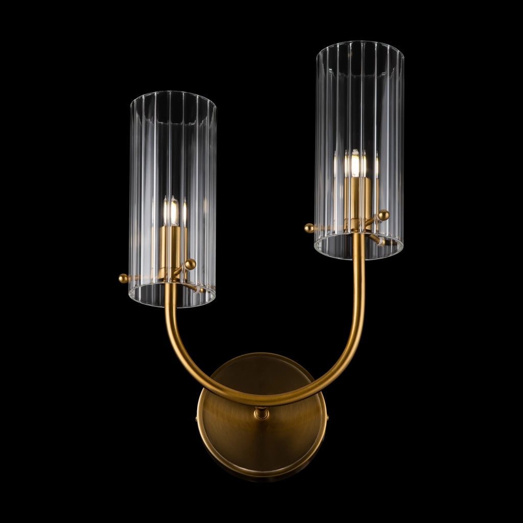 Maytoni applique contemporanea Arco 1 luce G9 ottone metallo vetro soffiato trasparente