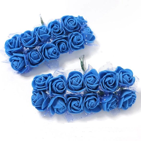 Decorazioni di schiuma per fiori - 24 pezzi - Boquetto di schiuma - Fiori decorativi - Capolli di rosa 2 cm - Matrimonio/Giochi - Materiale schiuma di gomma - Imitazione di rosa