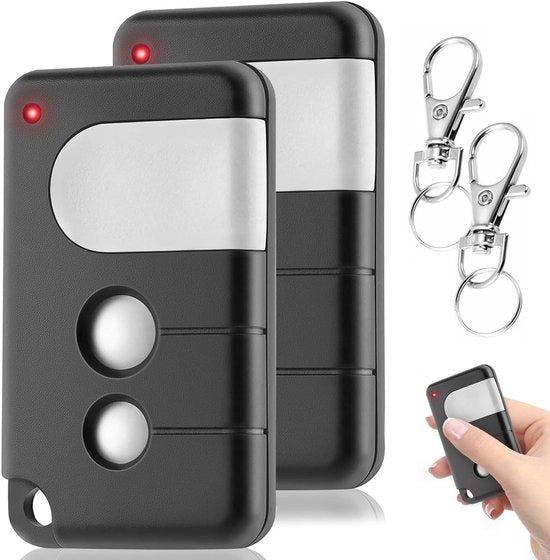 Universale 2 pezzi telecomando per cancello garage - 43392 MHz - Compatibile con diversi marchi - Telecomando a distanza per Chamberlain LiftMaster - Installazione facile - Funzionamento affidabile