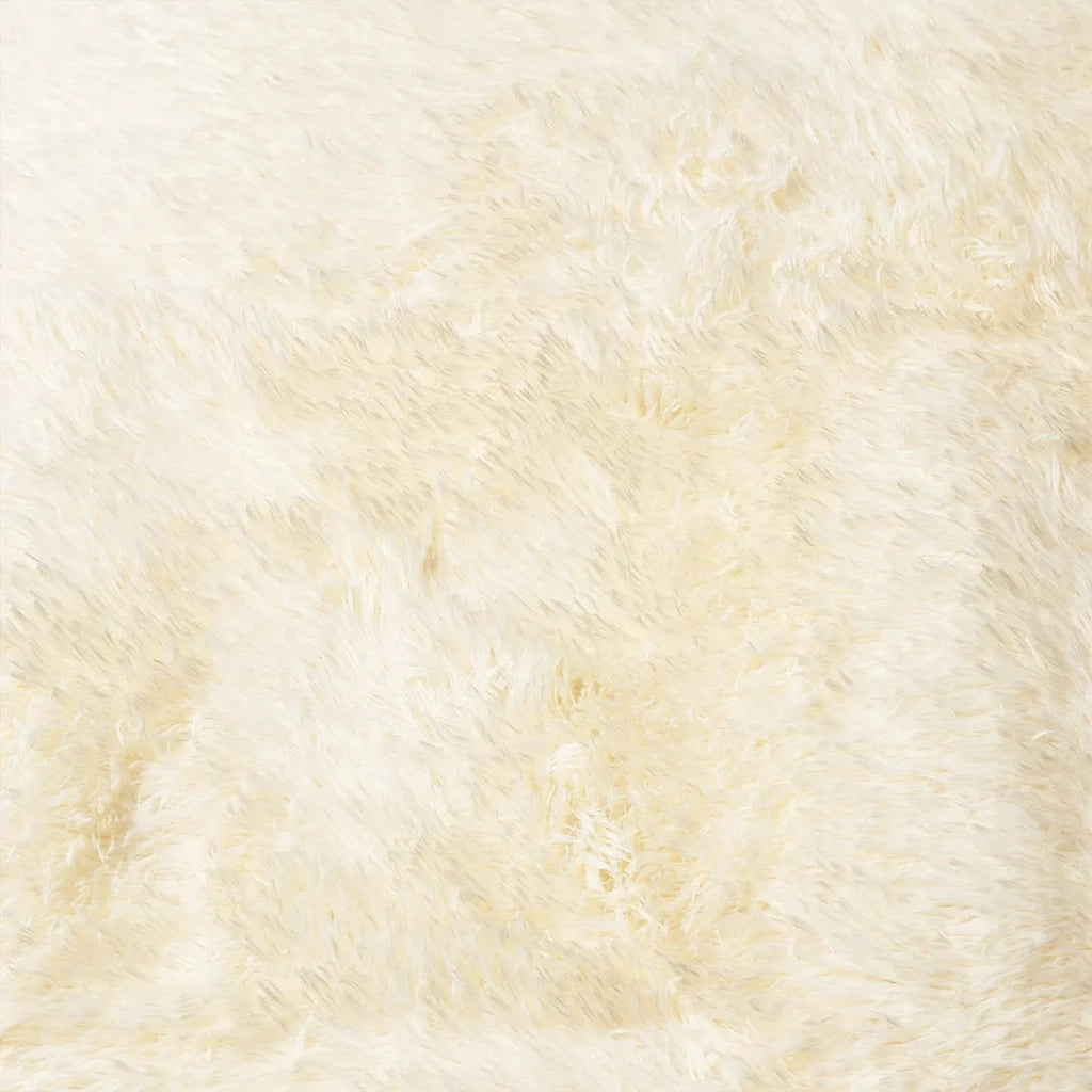 Tappeto Shaggy a Pelo Lungo NAVARRA Crema 120x120 cm poliestere 4102903