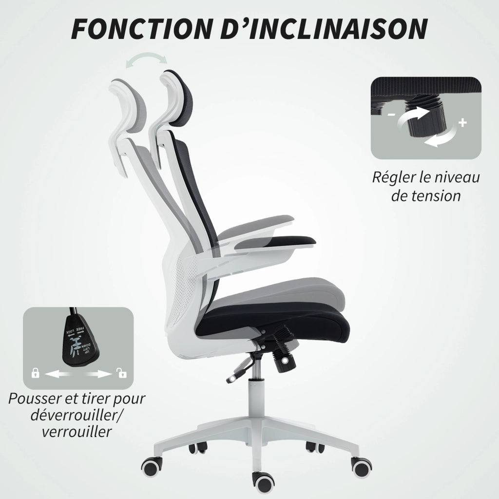 Sedia da ufficio ergonomica ¨C zephmum ¨C nero, 60x63x120cm